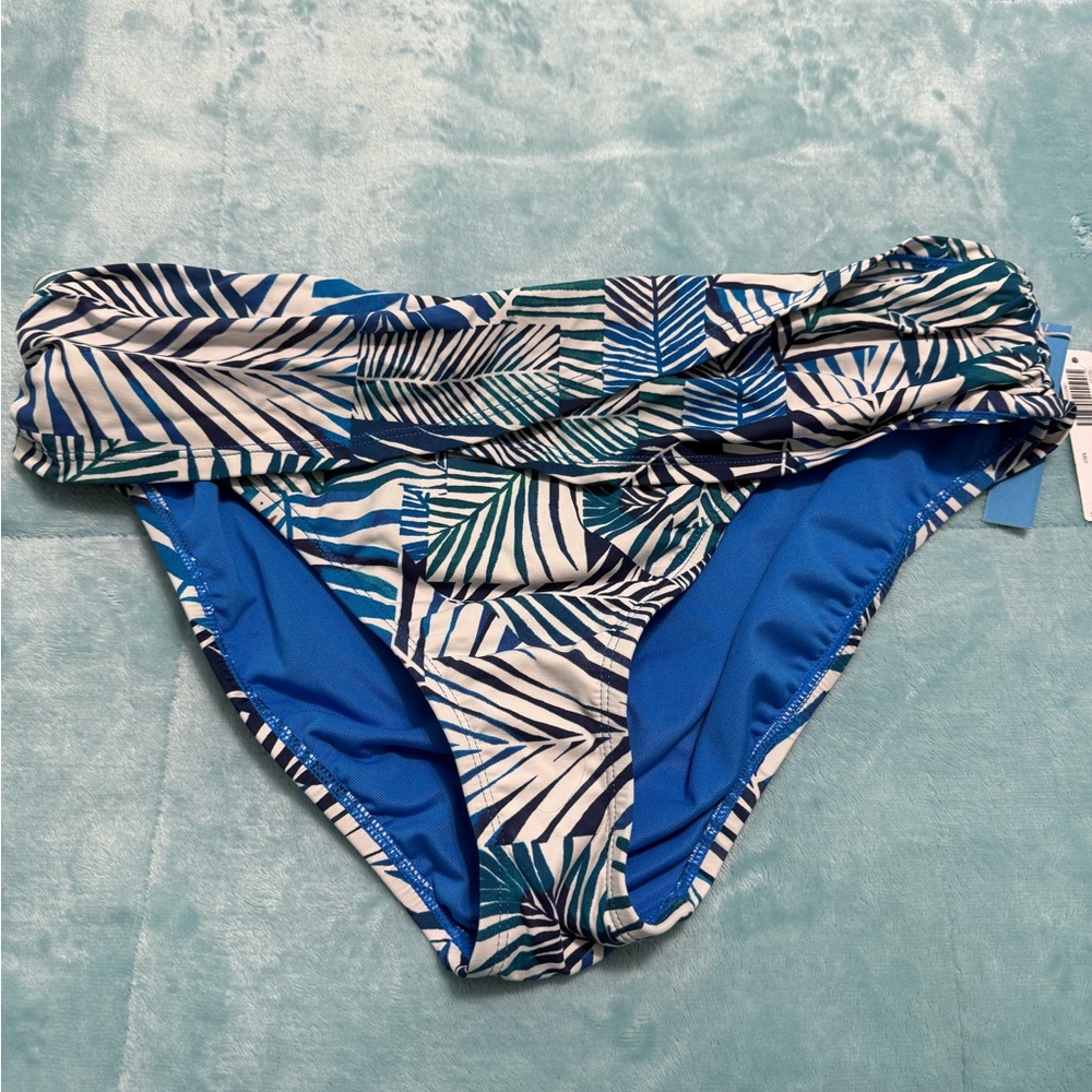 Bleu Rod Beattie Blue Leaf Print Bikini Bottom
